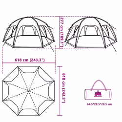 vidaXL Party Tent Azure Blue Waterproof tent canopy tent gazebo canopy - Additional view 3