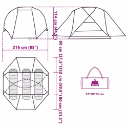 vidaXL Fishing Tent 5-Person Olive Green Waterproof tent fishing shelter - olive green, 312 x 216 x 114 cm