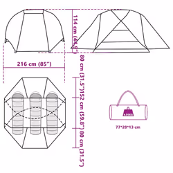 vidaXL Fishing Tent 5-Person Olive Green Waterproof tent fishing shelter - brown, 312 x 216 x 114 cm