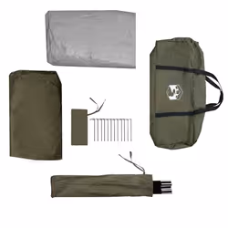 vidaXL Fishing Tent 5-Person Olive Green Waterproof tent fishing shelter - olive green, 490 x 330 x 185 cm - Additional view 9