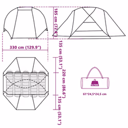 vidaXL Fishing Tent 5-Person Olive Green Waterproof tent fishing shelter - camouflage, 490 x 330 x 185 cm