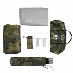vidaXL Fishing Tent 5-Person Olive Green Waterproof tent fishing shelter - camouflage, 490 x 330 x 185 cm - Additional view 9
