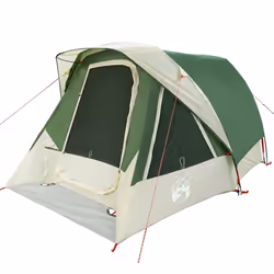 vidaXL Camping Tent Cabin 4-Person Green Waterproof tent camping shelter - green, 298 x 158 x 132 cm - Additional view 2