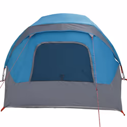 vidaXL Camping Tent Cabin 4-Person Green Waterproof tent camping shelter - blue, 298 x 158 x 132 cm - Additional view 6