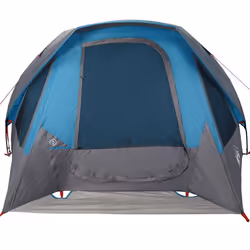 vidaXL Camping Tent Cabin 4-Person Green Waterproof tent camping shelter - blue, 360 x 200 x 182 cm - Additional view 4