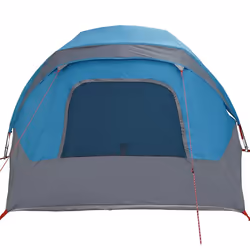 vidaXL Camping Tent Cabin 4-Person Green Waterproof tent camping shelter - blue, 360 x 200 x 182 cm - Additional view 6