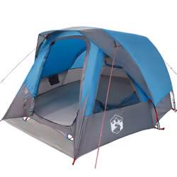 vidaXL Camping Tent Cabin 4-Person Green Waterproof tent camping shelter - blue, 360 x 200 x 182 cm - Additional view 8