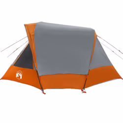 vidaXL Camping Tent Cabin 4-Person Green Waterproof tent camping shelter - grey and orange, 360 x 200 x 182 cm - Additional view 5