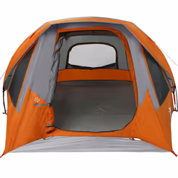 vidaXL Camping Tent Cabin 4-Person Green Waterproof tent camping shelter - grey and orange, 360 x 200 x 182 cm - Additional view 7