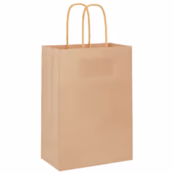 vidaXL Paper Bags 50 pcs with Handles Brown 15x8x21 cm Grocery Paper Gift Bag - brown, 15 x 8 x 21 cm