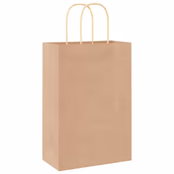 vidaXL Paper Bags 50 pcs with Handles Brown 15x8x21 cm Grocery Paper Gift Bag - brown, 22 x 11 x 31 cm