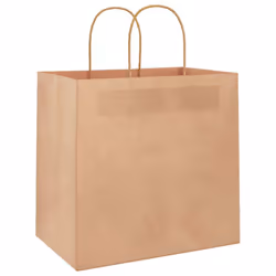 vidaXL Paper Bags 50 pcs with Handles Yellow 26x17x25 cm Paper Grocery Bag - brown, 26 x 17 x 25 cm/ 50 pcs