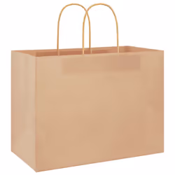 vidaXL Paper Bags 250 pcs with Handles Brown 21x11x36 cm Paper Grocery Bag - brown, 32 x 17 x 25 cm