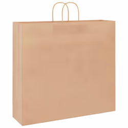 vidaXL Paper Bags 250 pcs with Handles Brown 21x11x36 cm Paper Grocery Bag - brown, 54 x 15 x 49 cm