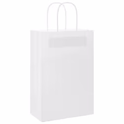 vidaXL Paper Bags 50 pcs with Handles Yellow 26x17x25 cm Paper Grocery Bag - white, 22 x 11 x 31 cm/ 50 pcs