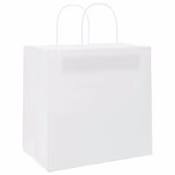 vidaXL Paper Bags 50 pcs with Handles Yellow 26x17x25 cm Paper Grocery Bag - white, 26 x 17 x 25 cm/ 50 pcs