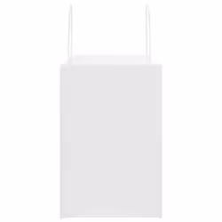vidaXL Paper Bags 250 pcs with Handles Brown 21x11x36 cm Paper Grocery Bag - white, 26 x 17 x 25 cm - Additional view 3