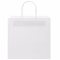 vidaXL Paper Bags 250 pcs with Handles Brown 21x11x36 cm Paper Grocery Bag - white, 26 x 17 x 25 cm - Additional view 5