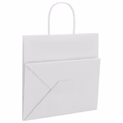vidaXL Paper Bags 250 pcs with Handles Brown 21x11x36 cm Paper Grocery Bag - white, 26 x 17 x 25 cm - Additional view 8