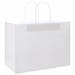 vidaXL Paper Bags 250 pcs with Handles Brown 21x11x36 cm Paper Grocery Bag - white, 32 x 17 x 25 cm