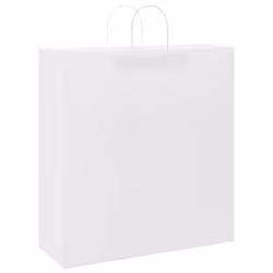 vidaXL Paper Bags 250 pcs with Handles Brown 21x11x36 cm Paper Grocery Bag - white, 45 x 17 x 48 cm - Additional view 2