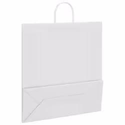 vidaXL Paper Bags 250 pcs with Handles Brown 21x11x36 cm Paper Grocery Bag - white, 45 x 17 x 48 cm - Additional view 6