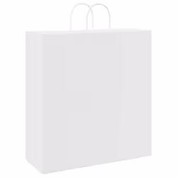 vidaXL Paper Bags 250 pcs with Handles Brown 21x11x36 cm Paper Grocery Bag - white, 45 x 17 x 48 cm - Additional view 7
