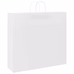 vidaXL Paper Bags 250 pcs with Handles Brown 21x11x36 cm Paper Grocery Bag - white, 54 x 15 x 49 cm - Additional view 2