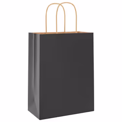 vidaXL Paper Bags 50 pcs with Handles Yellow 26x17x25 cm Paper Grocery Bag - black, 22 x 11 x 28 cm/ 50 pcs