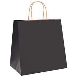 vidaXL Paper Bags 50 pcs with Handles Yellow 26x17x25 cm Paper Grocery Bag - black, 26 x 17 x 25 cm/ 50 pcs