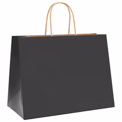 vidaXL Paper Bags 250 pcs with Handles Brown 21x11x36 cm Paper Grocery Bag - black, 32 x 17 x 25 cm