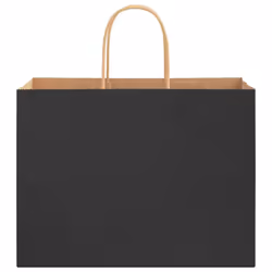vidaXL Paper Bags 250 pcs with Handles Brown 21x11x36 cm Paper Grocery Bag - black, 32 x 17 x 25 cm