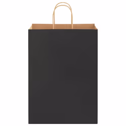 vidaXL Paper Bags 250 pcs with Handles Brown 21x11x36 cm Paper Grocery Bag - black, 32 x 17 x 44 cm