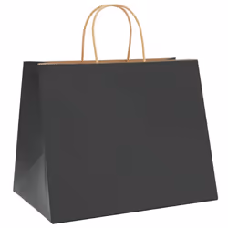 vidaXL Paper Bags 250 pcs with Handles Brown 21x11x36 cm Paper Grocery Bag - black, 32 x 22 x 24 cm