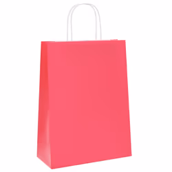 vidaXL Paper Bags 50 pcs with Handles Brown 15x8x21 cm Grocery Paper Gift Bag - pink, 26 x 12 x 35 cm - Additional view 2