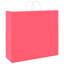 vidaXL Paper Bags 50 pcs with Handles Brown 15x8x21 cm Grocery Paper Gift Bag - pink, 54 x 15 x 49 cm - Additional view 6