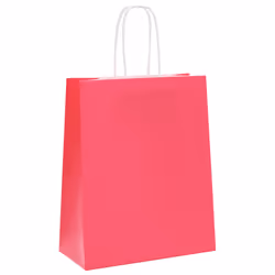 vidaXL Paper Bags 50 pcs with Handles Yellow 26x17x25 cm Paper Grocery Bag - pink, 18 x 8 x 22 cm/ 250 pcs