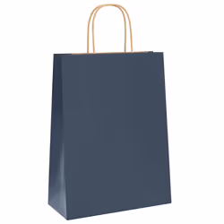 vidaXL Paper Bags 50 pcs with Handles Yellow 26x17x25 cm Paper Grocery Bag - blue, 26 x 12 x 35 cm/ 50 pcs