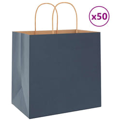vidaXL Paper Bags 50 pcs with Handles Yellow 26x17x25 cm Paper Grocery Bag - blue, 26 x 17 x 25 cm/ 50 pcs