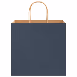 vidaXL Paper Bags 50 pcs with Handles Yellow 26x17x25 cm Paper Grocery Bag - blue, 26 x 17 x 25 cm/ 50 pcs