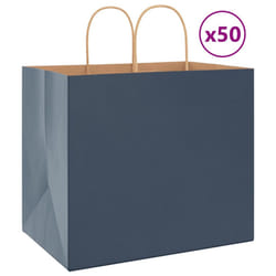 vidaXL Paper Bags 50 pcs with Handles Yellow 26x17x25 cm Paper Grocery Bag - blue, 32 x 22 x 28 cm/ 50 pcs
