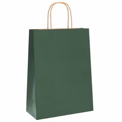 vidaXL Paper Bags 50 pcs with Handles Yellow 26x17x25 cm Paper Grocery Bag - green, 26 x 12 x 35 cm/ 50 pcs