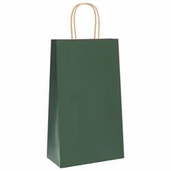 vidaXL Paper Bags 250 pcs with Handles Brown 21x11x36 cm Paper Grocery Bag - green, 21 x 11 x 36 cm