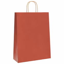 vidaXL Paper Bags 250 pcs with Handles Brown 21x11x36 cm Paper Grocery Bag - red, 32 x 12 x 42 cm