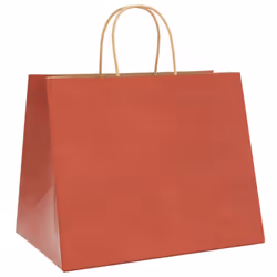vidaXL Paper Bags 250 pcs with Handles Brown 21x11x36 cm Paper Grocery Bag - red, 32 x 22 x 24 cm