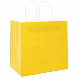 vidaXL Paper Bags 50 pcs with Handles Yellow 26x17x25 cm Paper Grocery Bag - yellow, 26 x 17 x 25 cm/ 50 pcs