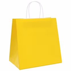 vidaXL Paper Bags 250 pcs with Handles Brown 21x11x36 cm Paper Grocery Bag - yellow, 26 x 17 x 25 cm - Additional view 2