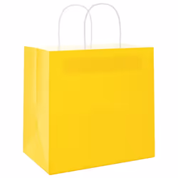 vidaXL Paper Bags 250 pcs with Handles Brown 21x11x36 cm Paper Grocery Bag - yellow, 26 x 17 x 25 cm - Additional view 6