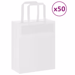 vidaXL Paper Bags 50 pcs with Handles White 54x15x49 cm Paper Grocery Bag - white, 18 x 8 x 22 cm