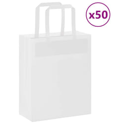 vidaXL Paper Bags 50 pcs with Handles White 54x15x49 cm Paper Grocery Bag - white, 18 x 8 x 22 cm
